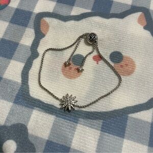 David Yurman Silver Bracelet with Starburst Charm